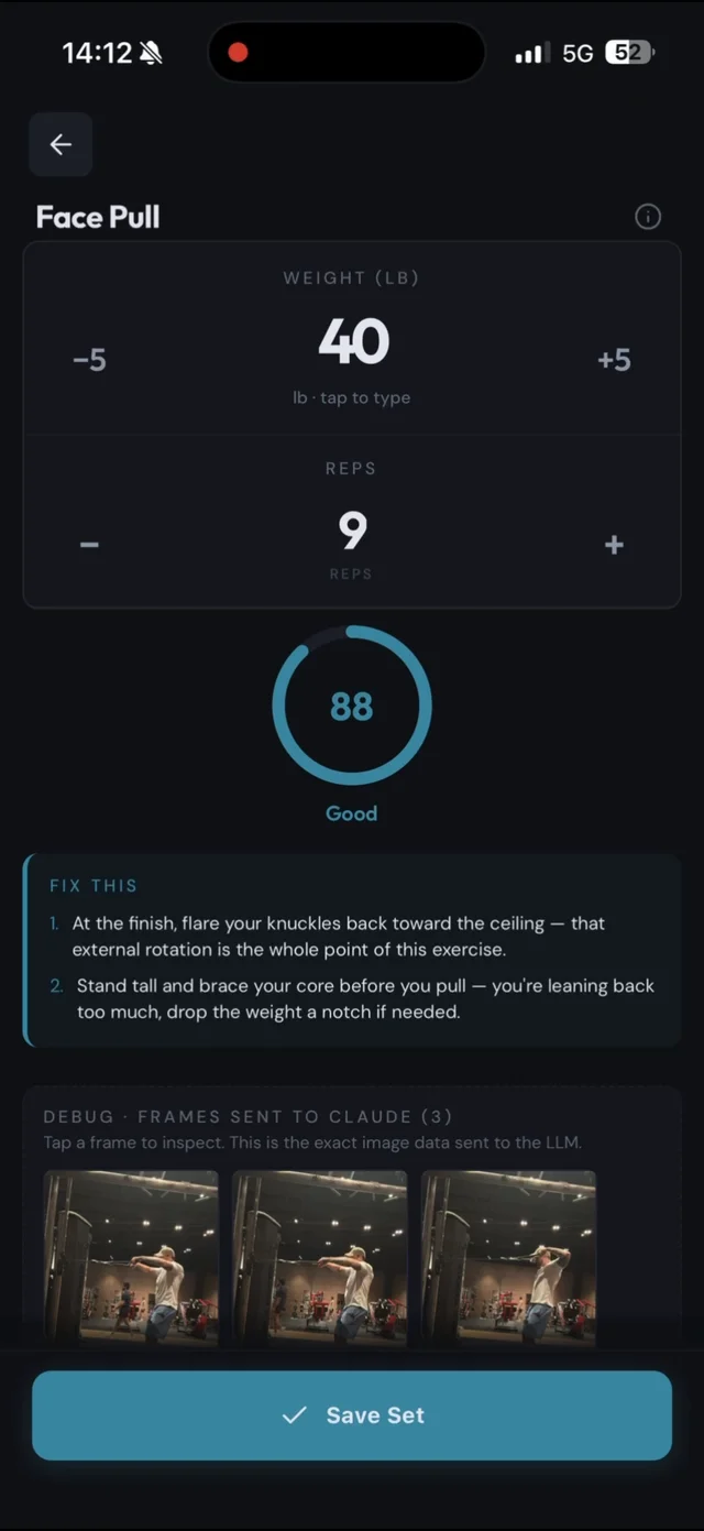 Actual RepForm AI form-analysis screen